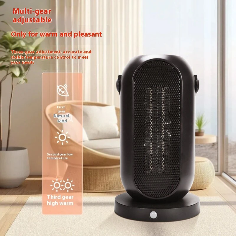 (image for) 1500W PTC Heater Household Shaking Fan Heater Desktop Fan Heater Electric Heater Indoor Heating Bathroom for 15-20m² Area